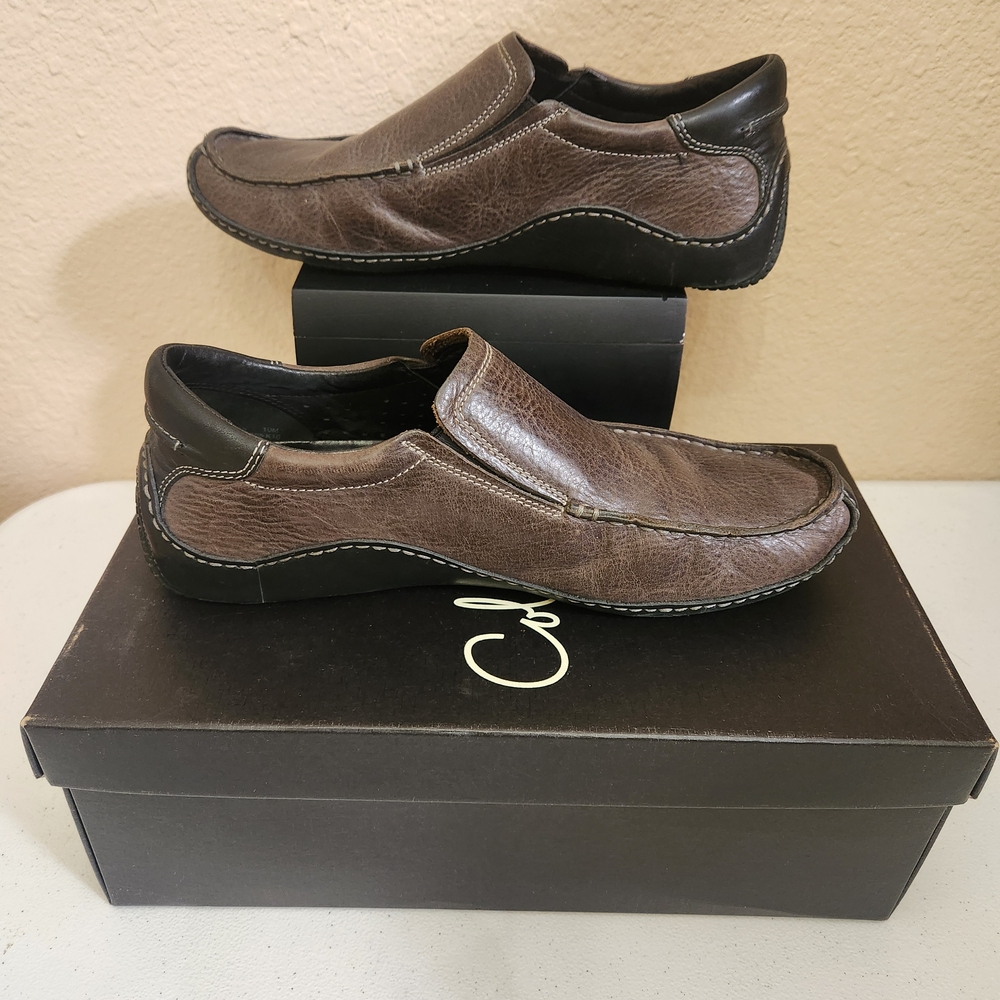 Brown Leather Slip-On Shoes